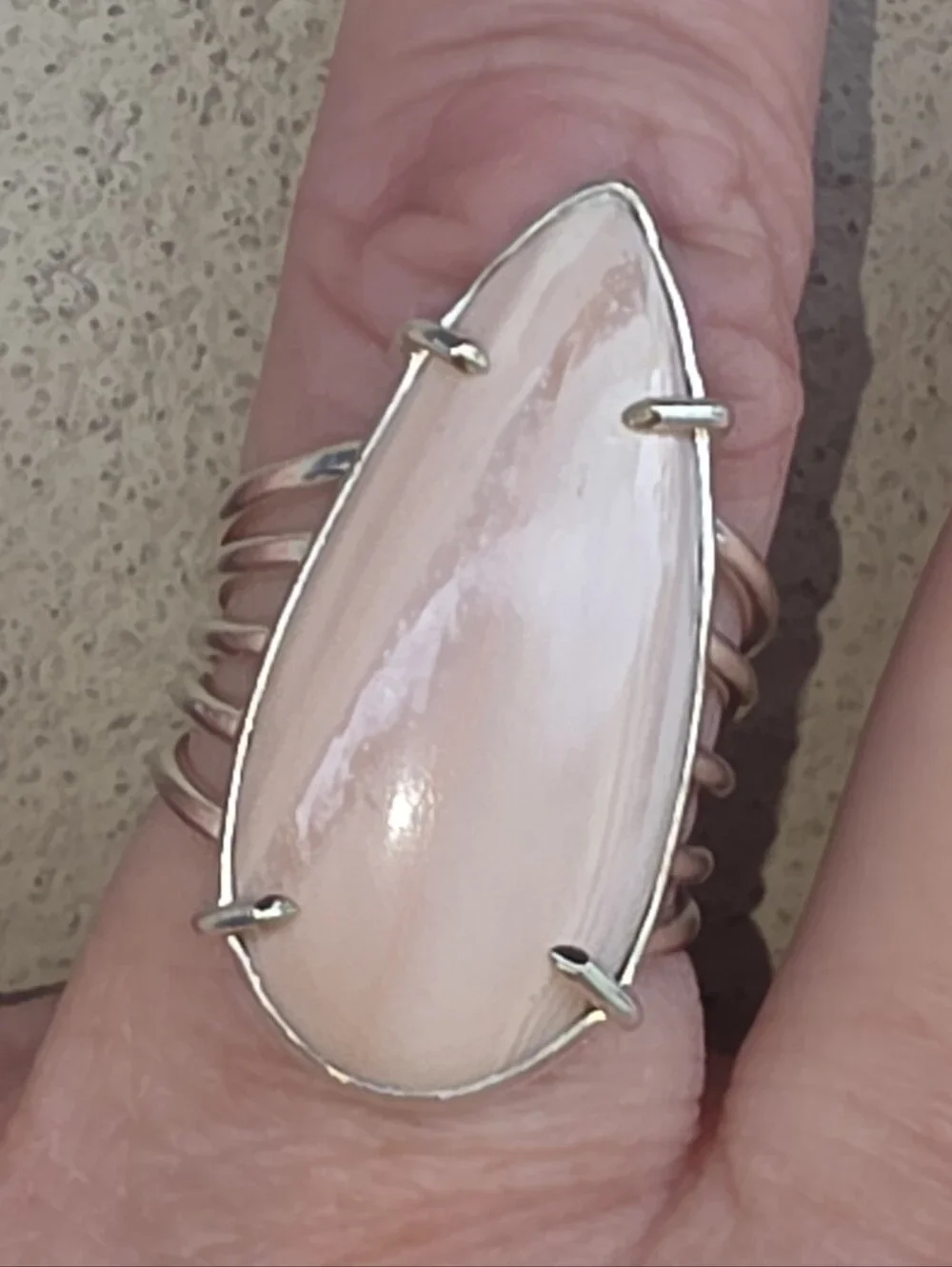 Pink Opal Gemstone Ring In 925 Sterling Silver (7)